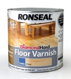 Ronseal Diamond Hard Clear Satin Floor Wood Varnish, 2.5L -Trade Point Sale ronseal diamond hard clear satin floor wood varnish 2 5l5010214825837 08c bq