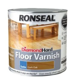 Ronseal Diamond Hard Dark Oak Satin Floor Wood Varnish, 2.5L