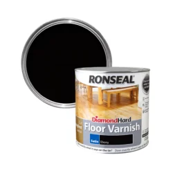 Ronseal Diamond Hard Floor Ebony Satin Varnish, 2.5L