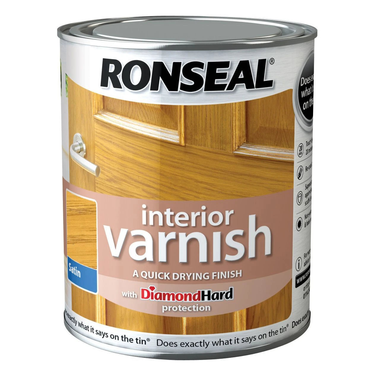 Ronseal Diamond Hard Light Oak Satin Wood Varnish, 0.75L 3 Ronseal Diamond Hard Light Oak Satin Wood Varnish, 0.75L