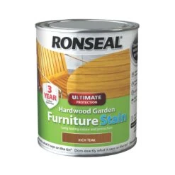 Ronseal Hardwood Rich Teak Furniture Wood Stain, 750ml -Trade Point Sale ronseal hardwood rich teak furniture wood stain 750ml5010214864300 08c bq