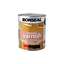Ronseal Interior Ebony Gloss Varnish, 750ml -Trade Point Sale ronseal interior ebony gloss varnish 750ml5010214894208 08c bq