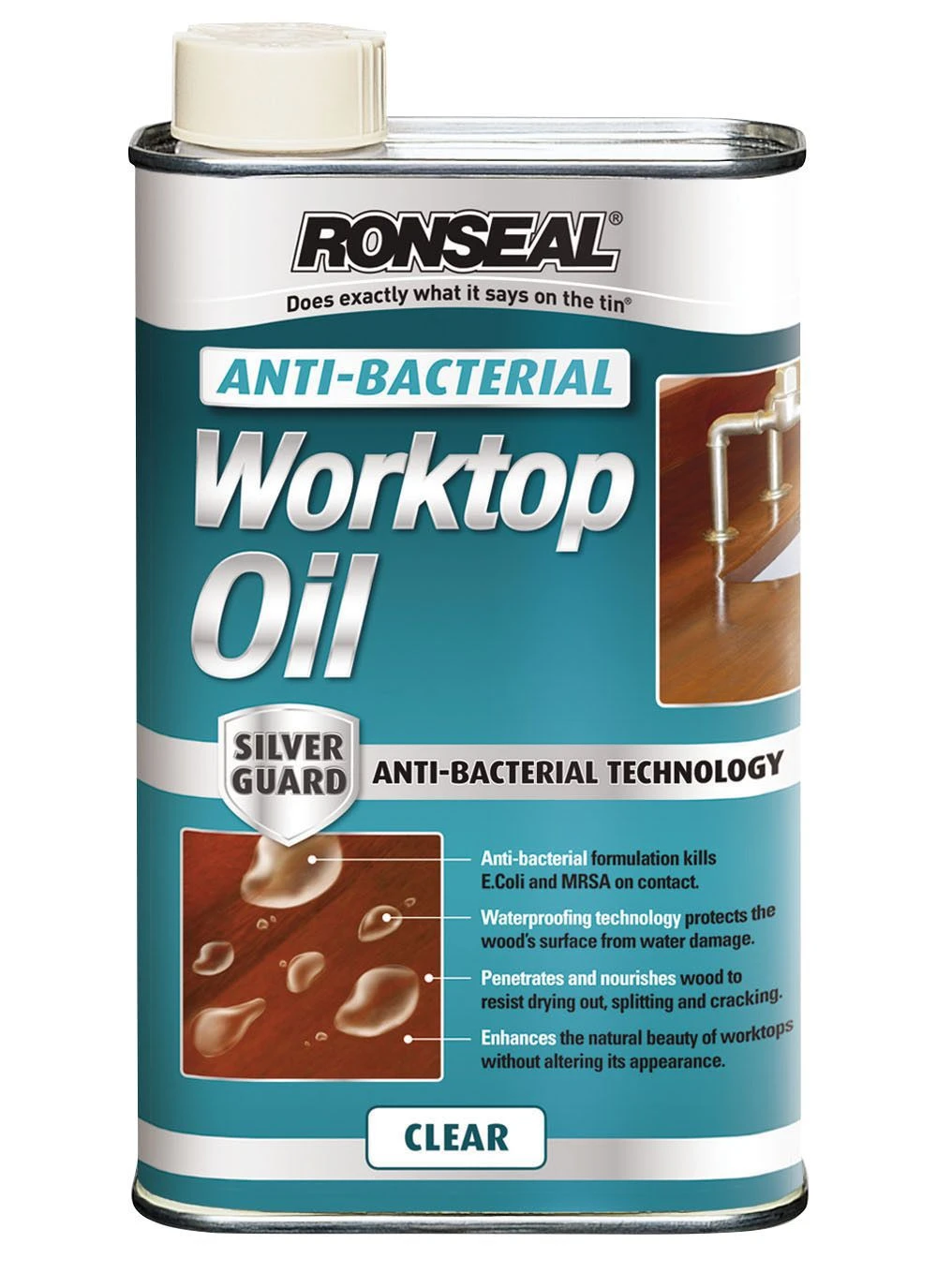 Ronseal Natural Matt Anti-bacterial Worktop Oil, 1L 3 Ronseal Natural Matt Anti-bacterial Worktop Oil, 1L