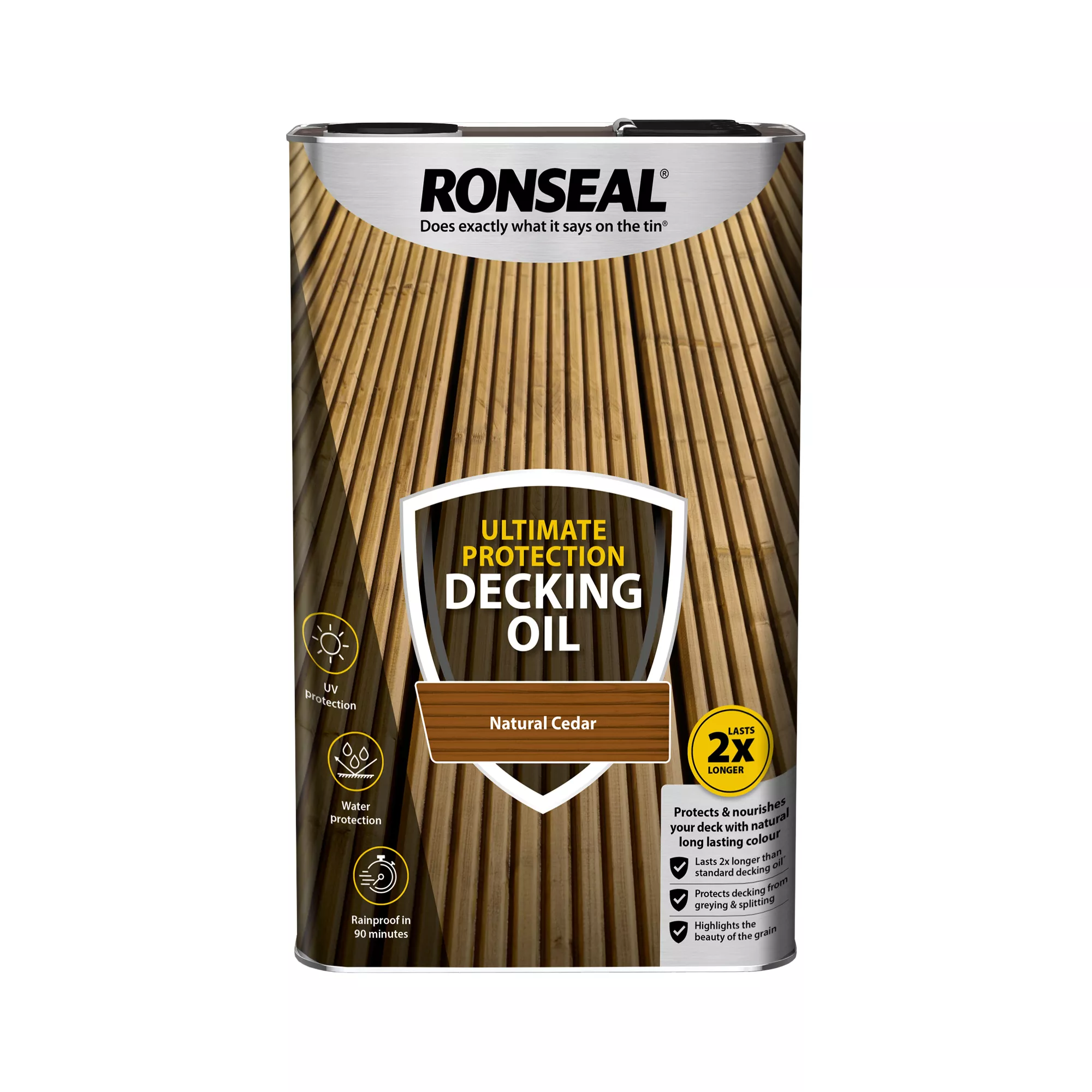 Ronseal Ultimate Natural Cedar Decking Wood Oil, 5L 3 Ronseal Ultimate Natural Cedar Decking Wood Oil, 5L