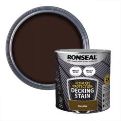Ronseal Ultimate Protection Dark Oak Matt Decking Wood Stain, 2.5L