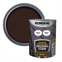 Ronseal Ultimate Protection Dark Oak Matt Decking Wood Stain, 5L