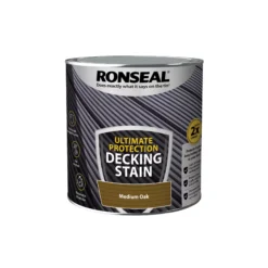 Ronseal Ultimate Protection Medium Oak Matt Decking Wood Stain, 2.5L -Trade Point Sale ronseal ultimate protection medium oak matt decking wood stain 2 5l5010214891146 08c bq