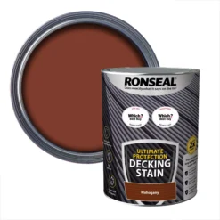 Ronseal Ultimate Protection Rich Mahogany Matt Decking Wood Stain, 5L