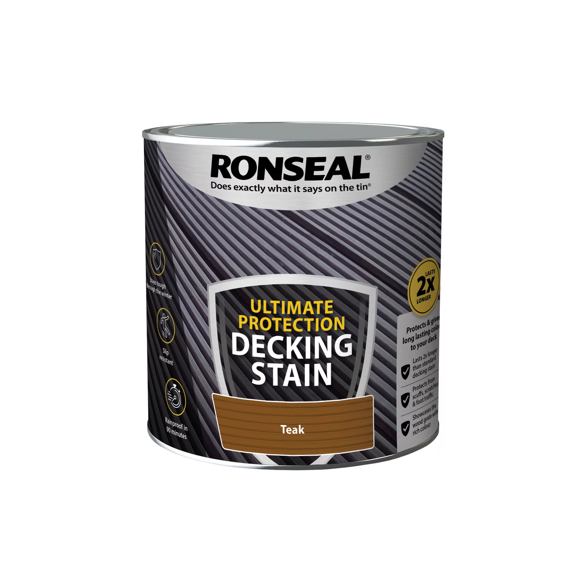 Ronseal Ultimate Protection Rich Teak Matt Decking Wood Stain, 2.5L 4 Ronseal Ultimate Protection Rich Teak Matt Decking Wood Stain, 2.5L - Image 2