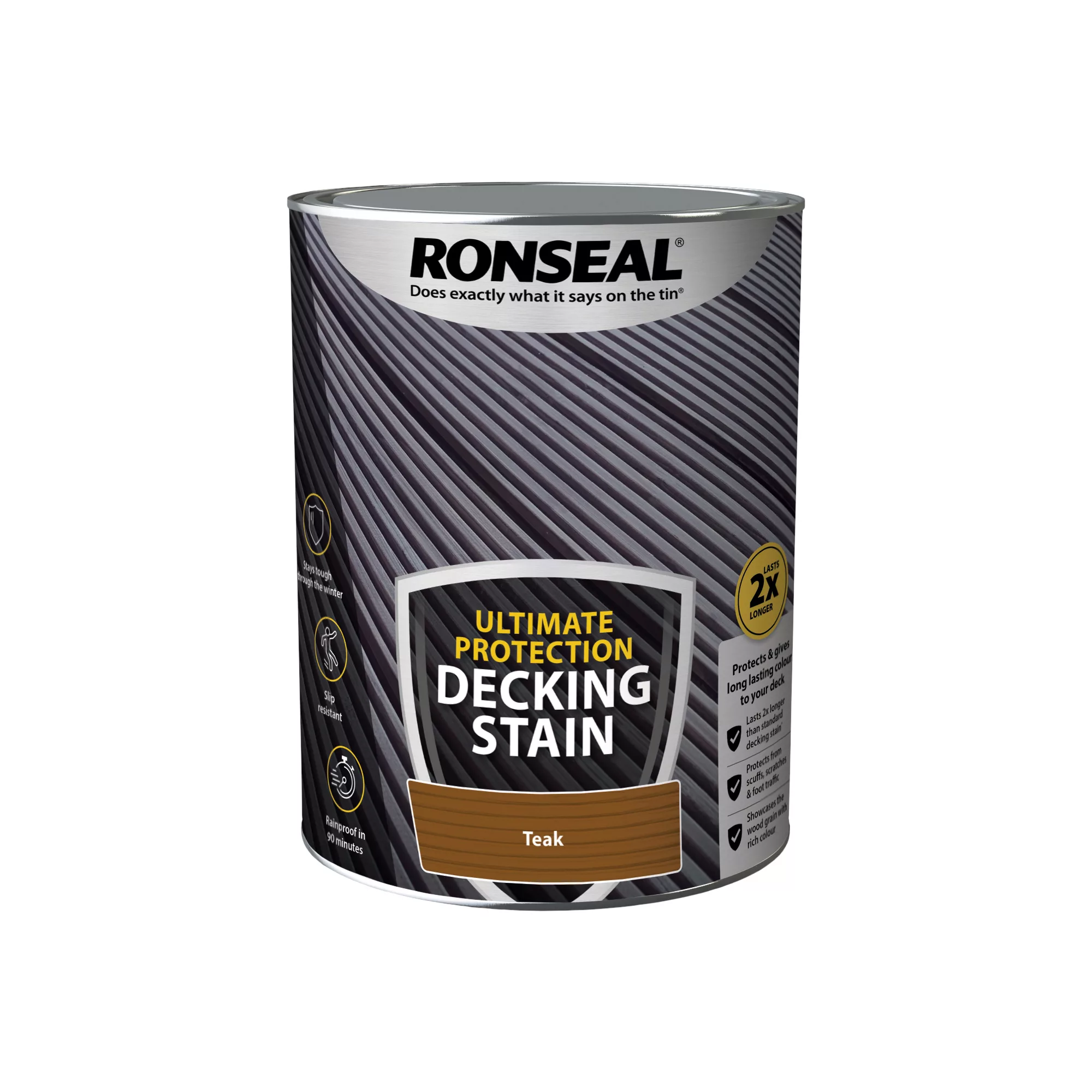 Ronseal Ultimate Protection Rich Teak Matt Decking Wood Stain, 5L 4 Ronseal Ultimate Protection Rich Teak Matt Decking Wood Stain, 5L - Image 2