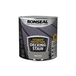 Ronseal Ultimate Protection Stone Grey Matt Decking Wood Stain, 2.5L -Trade Point Sale ronseal ultimate protection stone grey matt decking wood stain 2 5l5010214891214 08c bq
