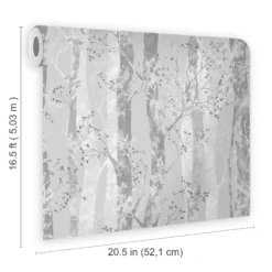 Sublime Dappled Trees Silver Effect Smooth Wallpaper -Trade Point Sale sublime dappled trees silver effect smooth wallpaper5011583413106 02t bq