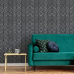 Sublime Dark Grey Ribbon Geometric Smooth Wallpaper -Trade Point Sale sublime dark grey ribbon geometric smooth wallpaper5011583412819 02i bq