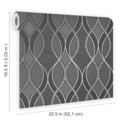 Sublime Dark Grey Ribbon Geometric Smooth Wallpaper -Trade Point Sale sublime dark grey ribbon geometric smooth wallpaper5011583412819 02t bq
