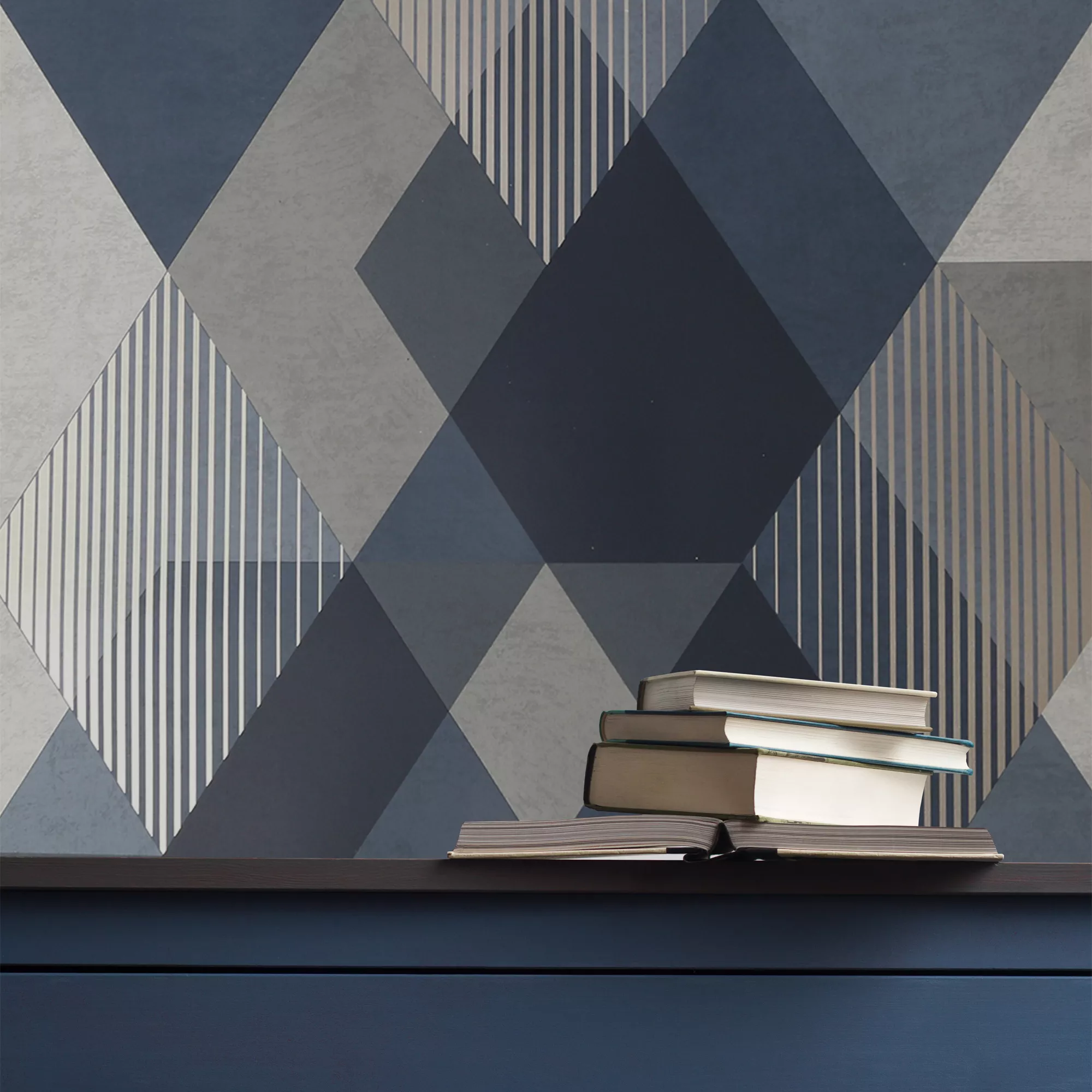 Sublime Decadence Navy Geometric Smooth Wallpaper 7 Sublime Decadence Navy Geometric Smooth Wallpaper - Image 5