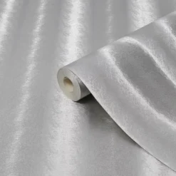 Sublime Fur Silver Effect Smooth Wallpaper