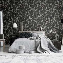 Sublime Japan Black & Green Floral Metallic Effect Smooth Wallpaper -Trade Point Sale sublime japan black green floral metallic effect smooth wallpaper5011583382020 01i bq