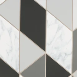 Sublime Marble Charcoal Geometric Metallic Effect Smooth Wallpaper