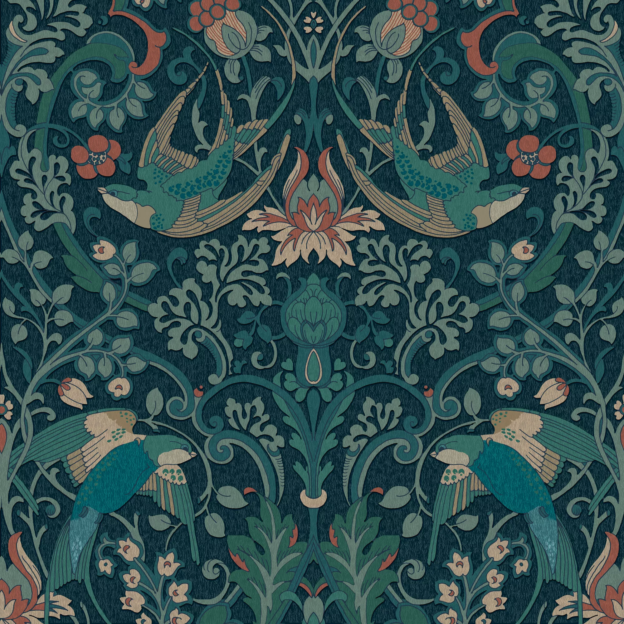 Superfresco Easy Archival Damask Blue Smooth Wallpaper 5 Superfresco Easy Archival Damask Blue Smooth Wallpaper - Image 3