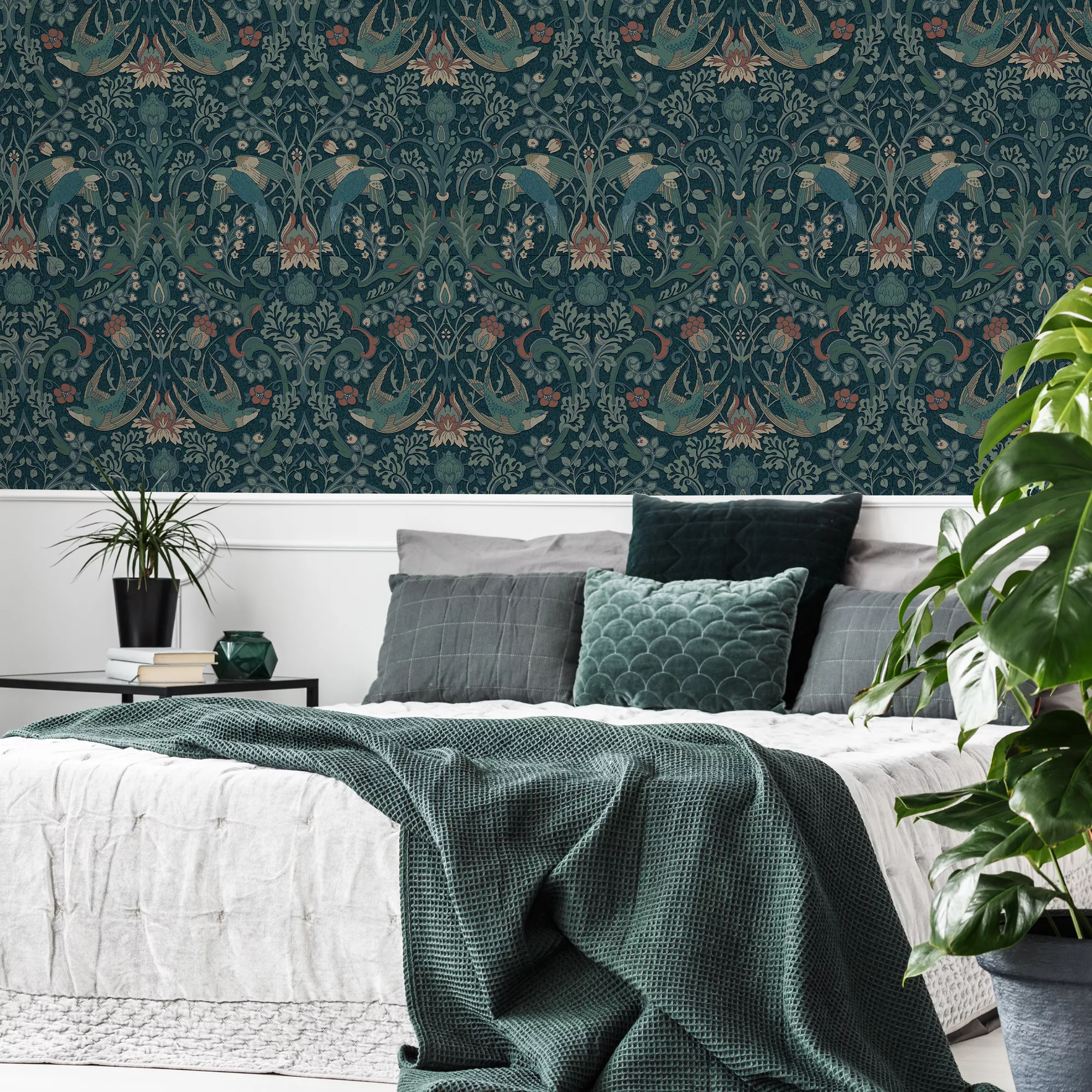 Superfresco Easy Archival Damask Blue Smooth Wallpaper 7 Superfresco Easy Archival Damask Blue Smooth Wallpaper - Image 5