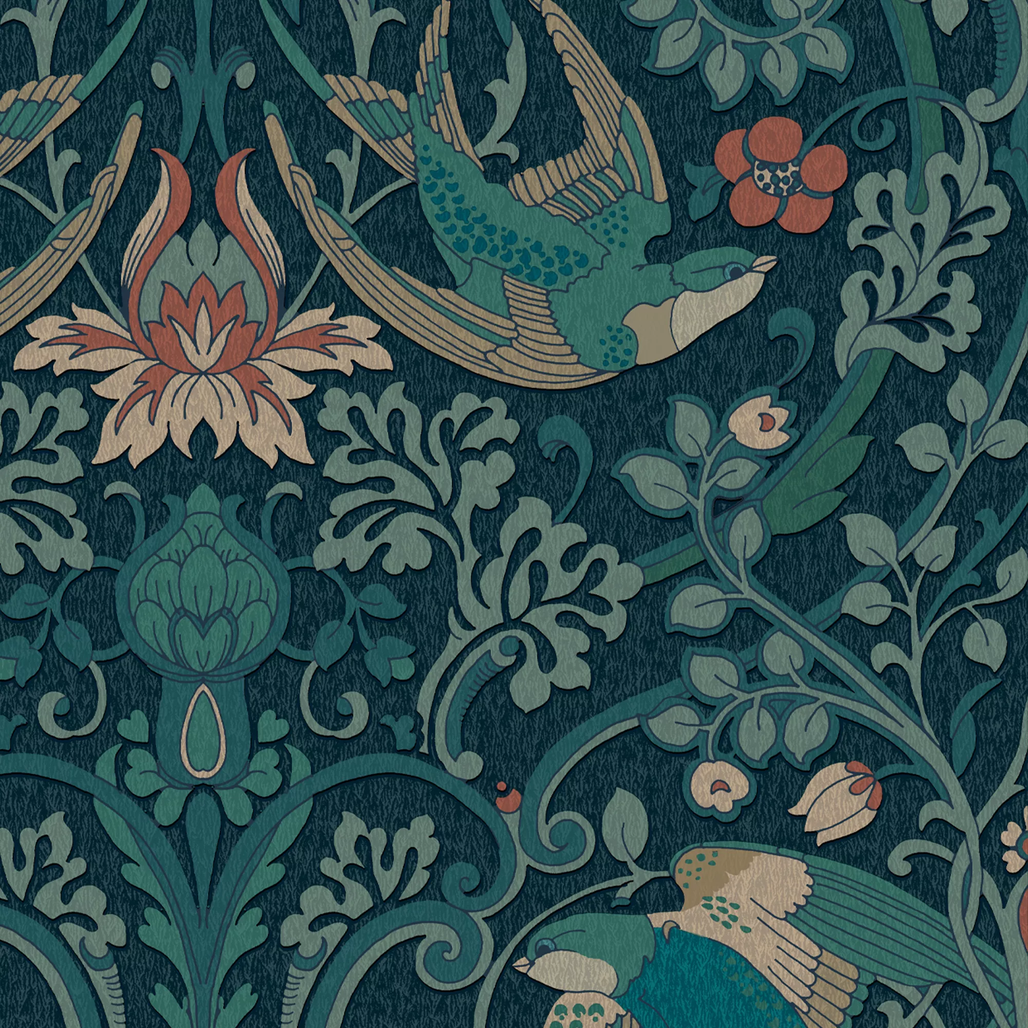 Superfresco Easy Archival Damask Blue Smooth Wallpaper 6 Superfresco Easy Archival Damask Blue Smooth Wallpaper - Image 4