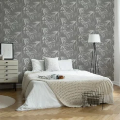 Superfresco Easy Asia Dark Grey Leaves Smooth Wallpaper -Trade Point Sale superfresco easy asia dark grey leaves smooth wallpaper5011583393446 01i BQ