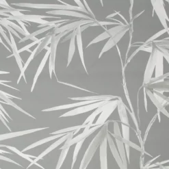 Superfresco Easy Asia Dark Grey Leaves Smooth Wallpaper