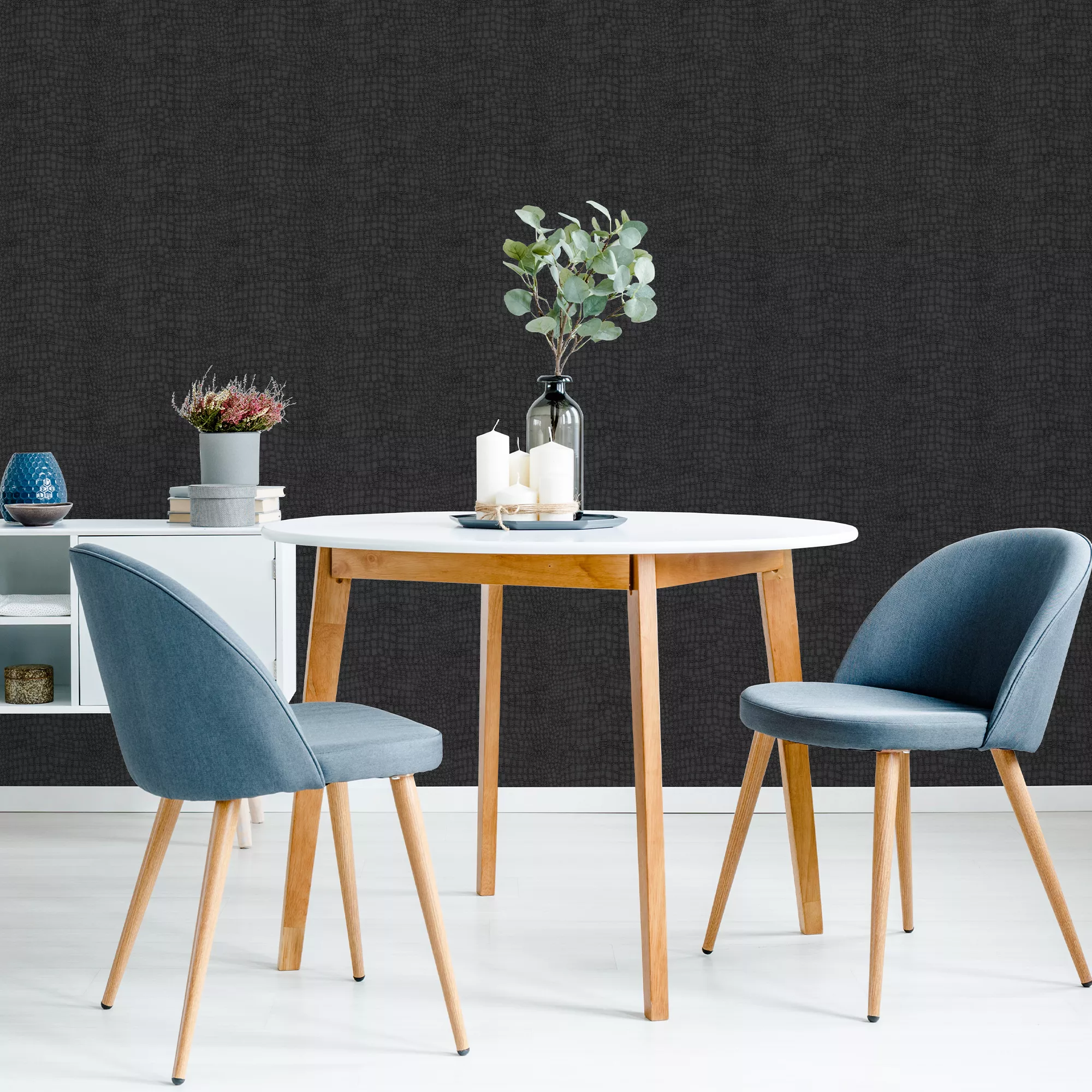 Superfresco Easy Black Crocodile Textured Wallpaper 10 Superfresco Easy Black Crocodile Textured Wallpaper - Image 8