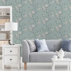 Superfresco Easy Duck Egg Oriental Blossom Embossed Wallpaper -Trade Point Sale superfresco easy duck egg oriental blossom embossed wallpaper5011583470406 01i BQ