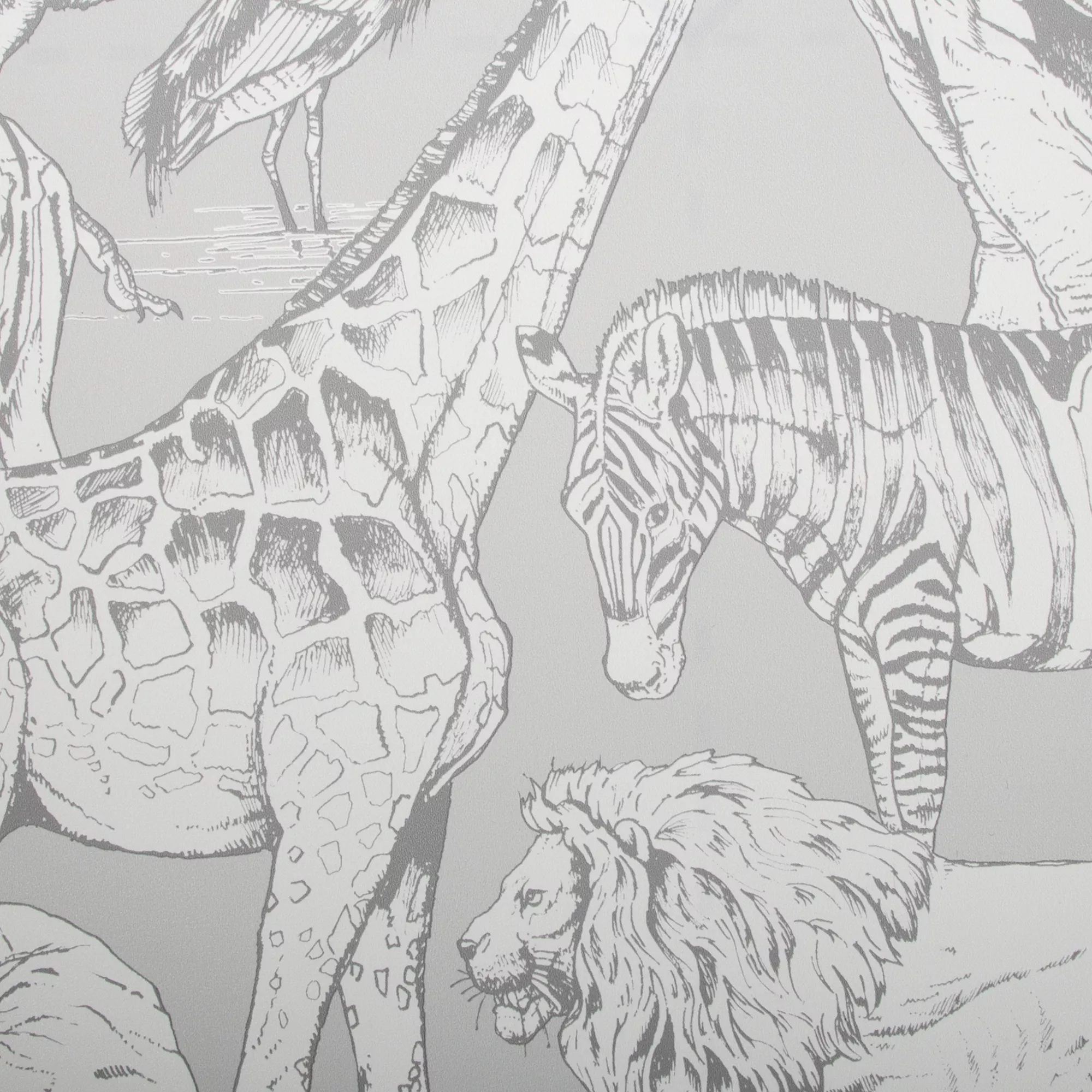 Superfresco Easy Grey Jungle Animals Smooth Wallpaper 5 Superfresco Easy Grey Jungle Animals Smooth Wallpaper - Image 3