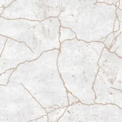 Superfresco Easy Kintsugi White Tile Rose Gold Effect Smooth Wallpaper