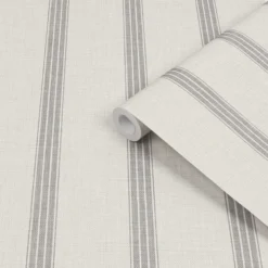 Superfresco Easy Natural Stripe Fabric Effect Smooth Wallpaper