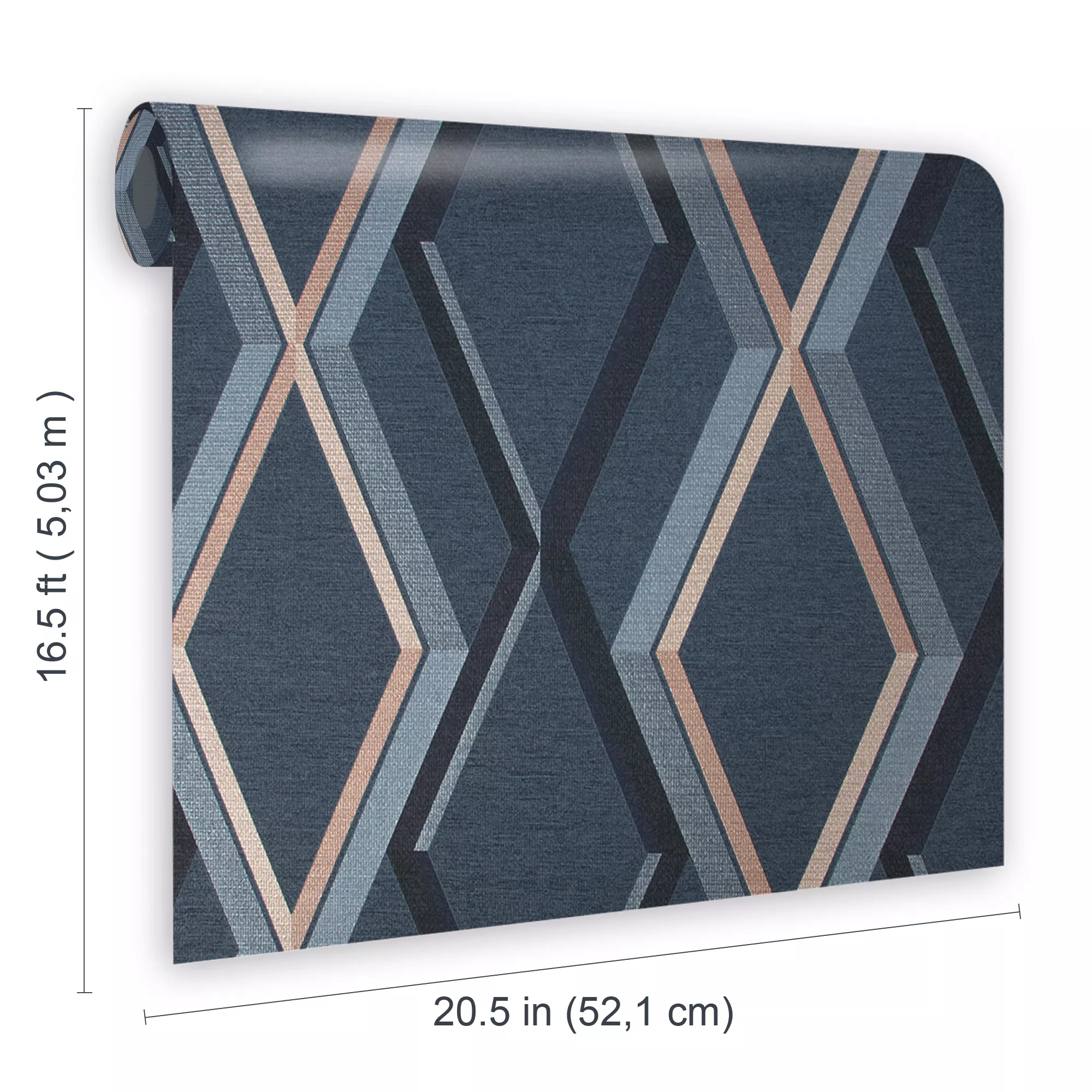 Superfresco Easy Prestige Navy Geometric Metallic Effect Smooth Wallpaper 8 Superfresco Easy Prestige Navy Geometric Metallic Effect Smooth Wallpaper - Image 6