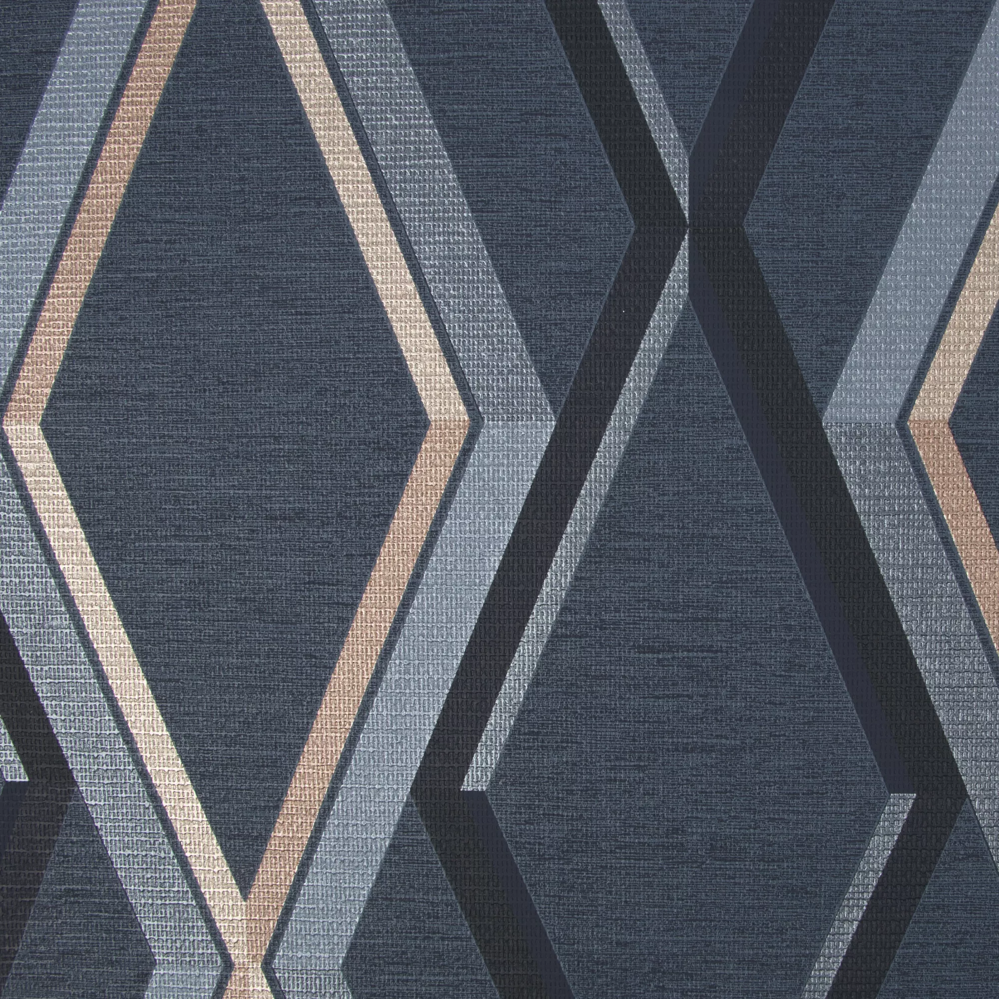 Superfresco Easy Prestige Navy Geometric Metallic Effect Smooth Wallpaper 5 Superfresco Easy Prestige Navy Geometric Metallic Effect Smooth Wallpaper - Image 3