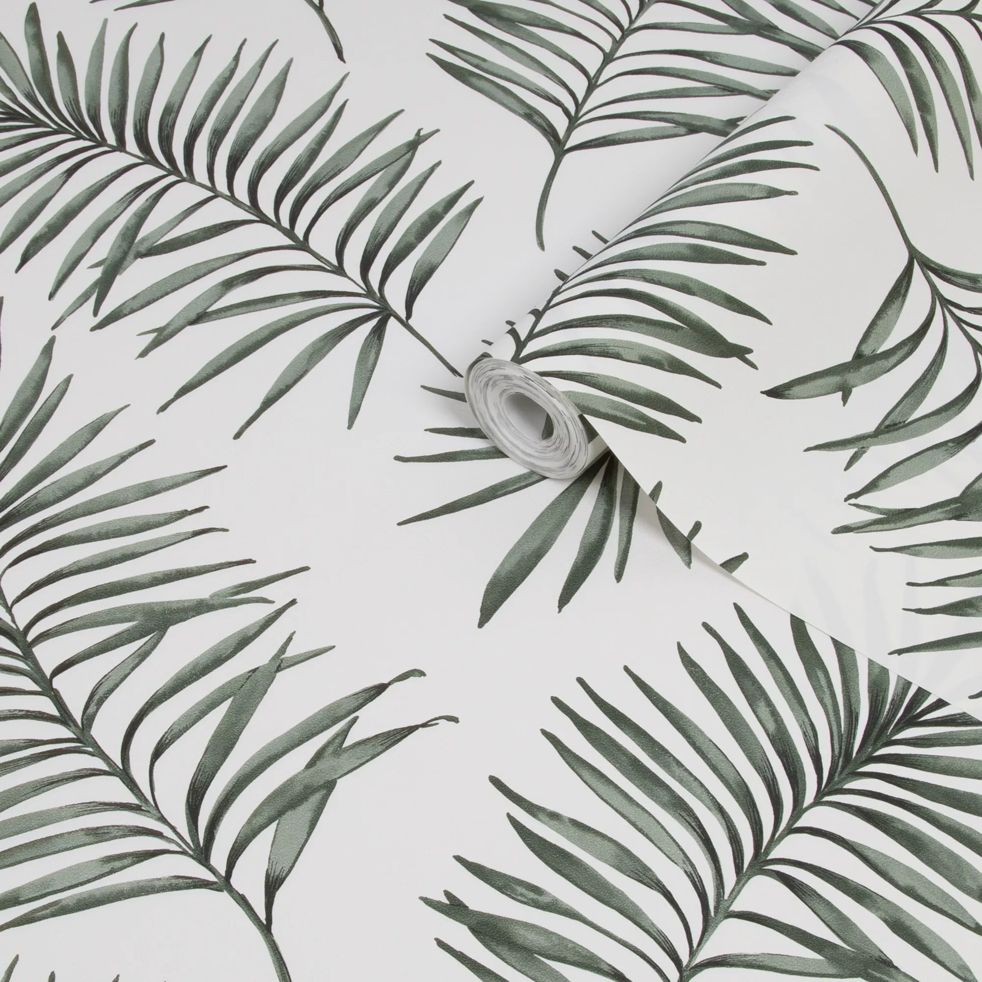 Superfresco Easy Scandi Green & White Leaves Smooth Wallpaper 4 Superfresco Easy Scandi Green & White Leaves Smooth Wallpaper - Image 2