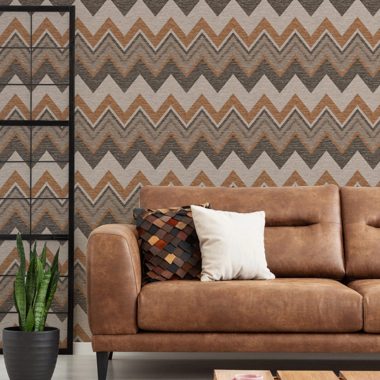 Superfresco Easy Tribal Cocoa Chevron Embossed Wallpaper 7 Superfresco Easy Tribal Cocoa Chevron Embossed Wallpaper - Image 5