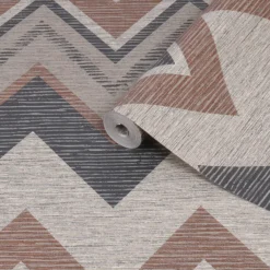 Superfresco Easy Tribal Cocoa Chevron Embossed Wallpaper