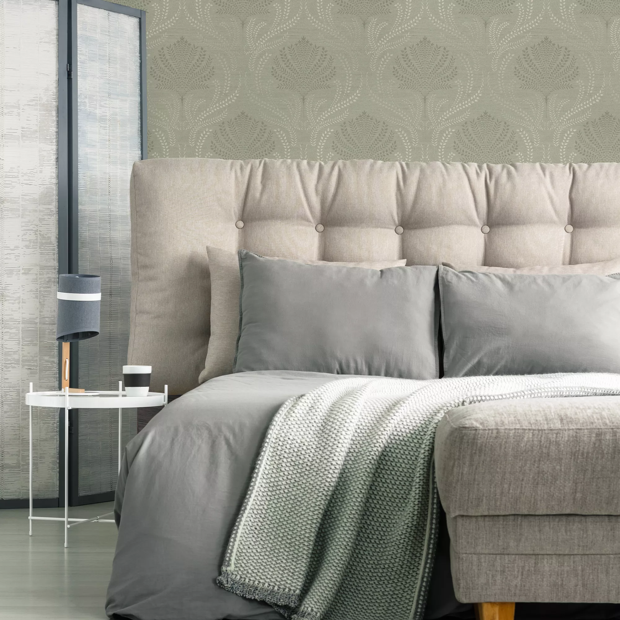 Superfresco Easy Whispy Sage Damask Smooth Wallpaper 7 Superfresco Easy Whispy Sage Damask Smooth Wallpaper - Image 5