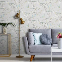 Superfresco Japan Blue Floral Metallic Effect Smooth Wallpaper -Trade Point Sale superfresco japan blue floral metallic effect smooth wallpaper5011583390353 02i bq
