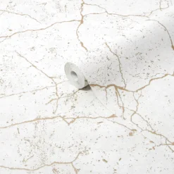 Superfresco Kintsugi White Gold Effect Smooth Wallpaper