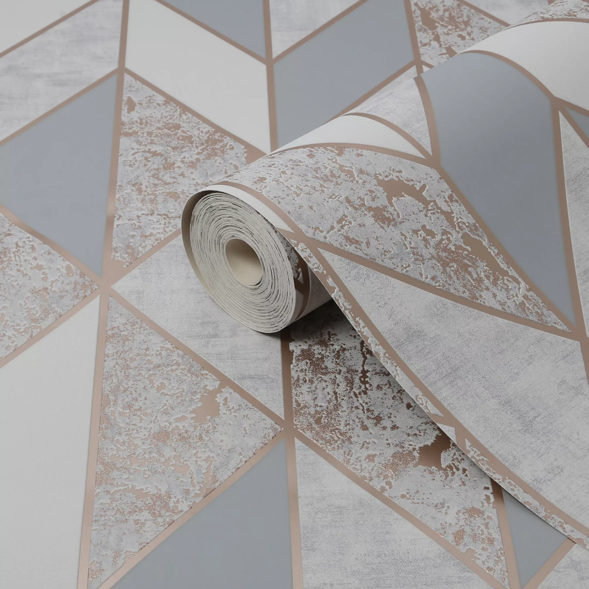 Superfresco Milan Geometric Rose Gold Effect Smooth Wallpaper 5 Superfresco Milan Geometric Rose Gold Effect Smooth Wallpaper - Image 3