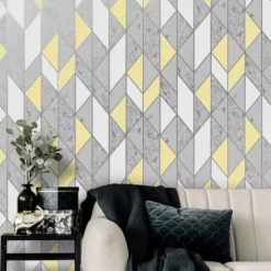 Superfresco Milan Yellow Geometric Smooth Wallpaper -Trade Point Sale superfresco milan yellow geometric smooth wallpaper5011583390018 01i bq