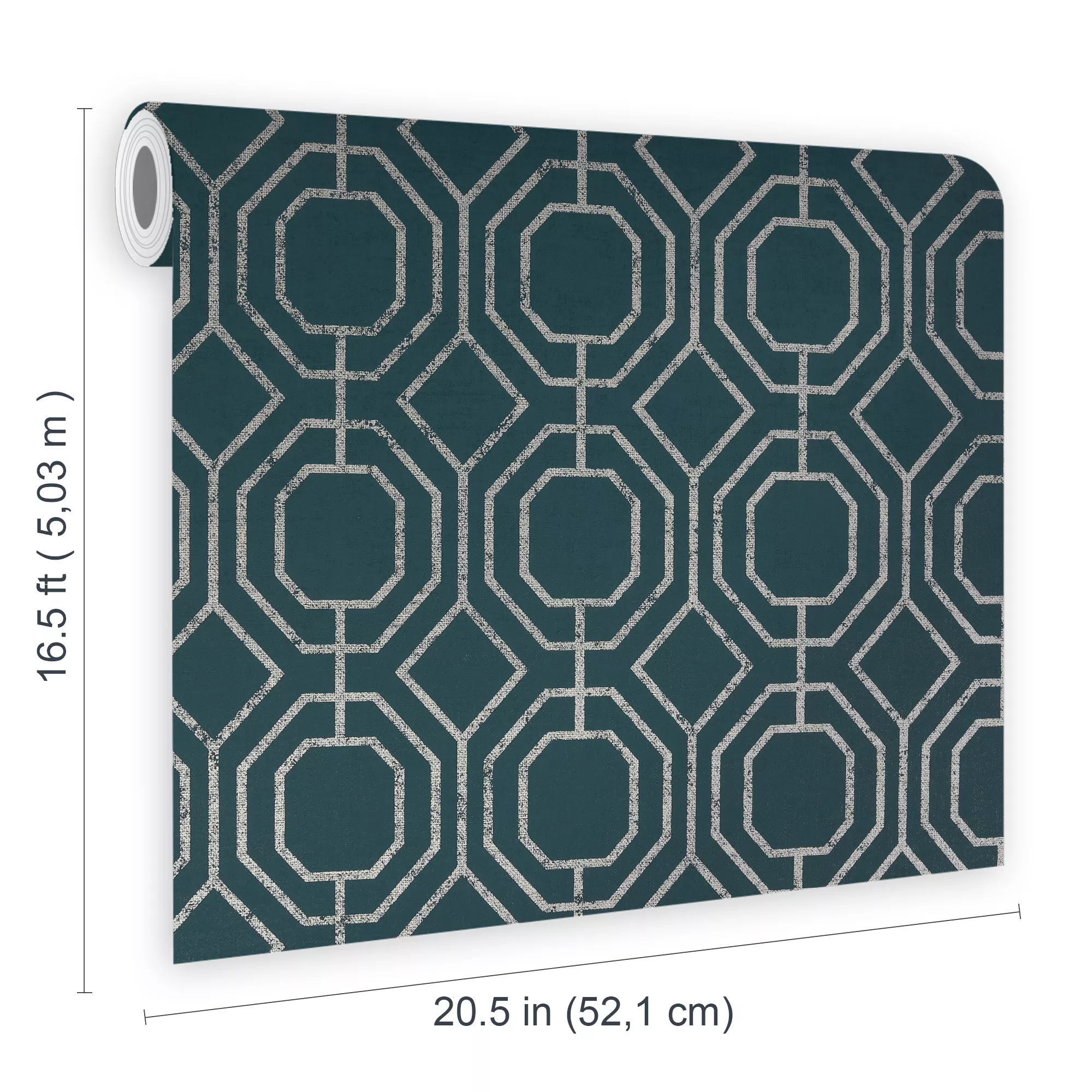 Superfresco Teal Geometric Smooth Wallpaper 7 Superfresco Teal Geometric Smooth Wallpaper - Image 5