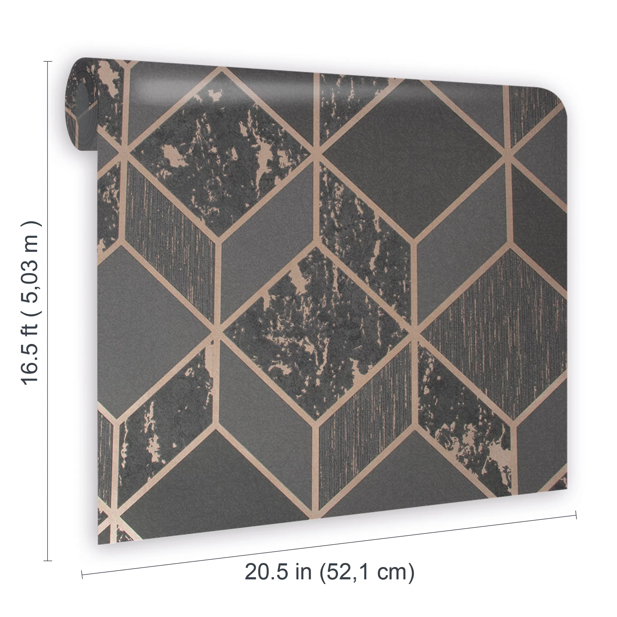 Superfresco Vittorio Charcoal Geometric Metallic Effect Smooth Wallpaper 8 Superfresco Vittorio Charcoal Geometric Metallic Effect Smooth Wallpaper - Image 6