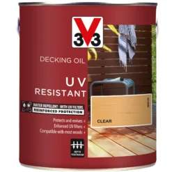 V33 Clear UV Resistant Decking Wood Oil, 2.5L 11 V33 Clear UV Resistant Decking Wood Oil, 2.5L -Trade Point Sale v33 clear uv resistant decking wood oil 2 5l3153895163064 08c bq