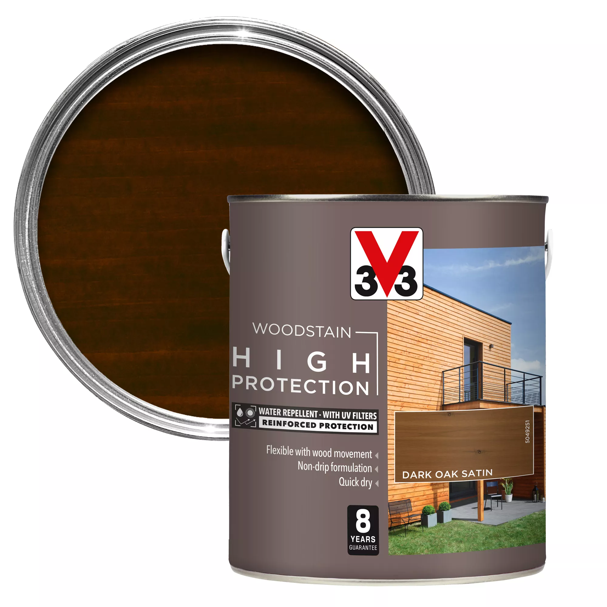 V33 High Protection Dark Oak Mid Sheen Wood Stain, 2.5L 3 V33 High Protection Dark Oak Mid Sheen Wood Stain, 2.5L