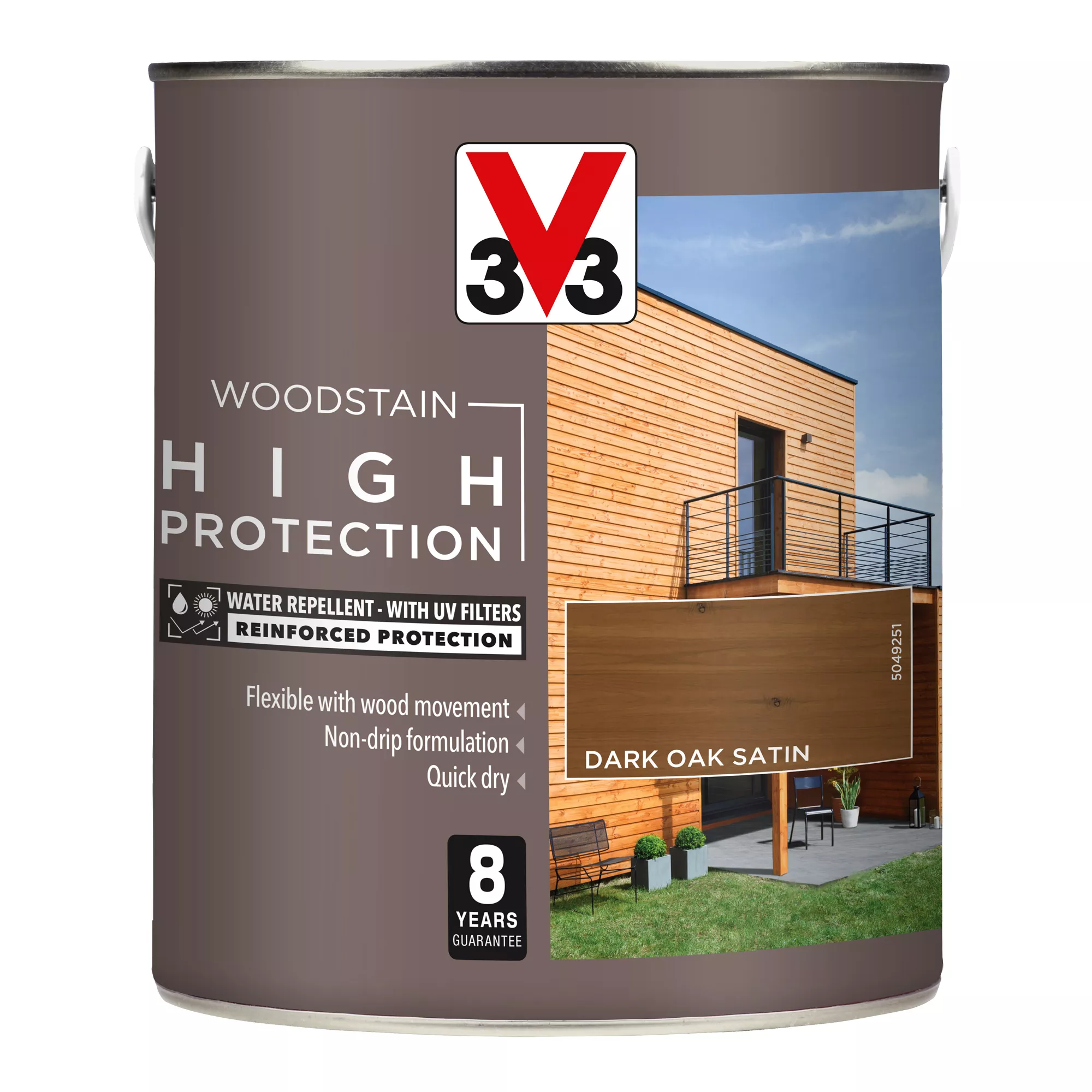 V33 High Protection Dark Oak Mid Sheen Wood Stain, 2.5L 4 V33 High Protection Dark Oak Mid Sheen Wood Stain, 2.5L - Image 2